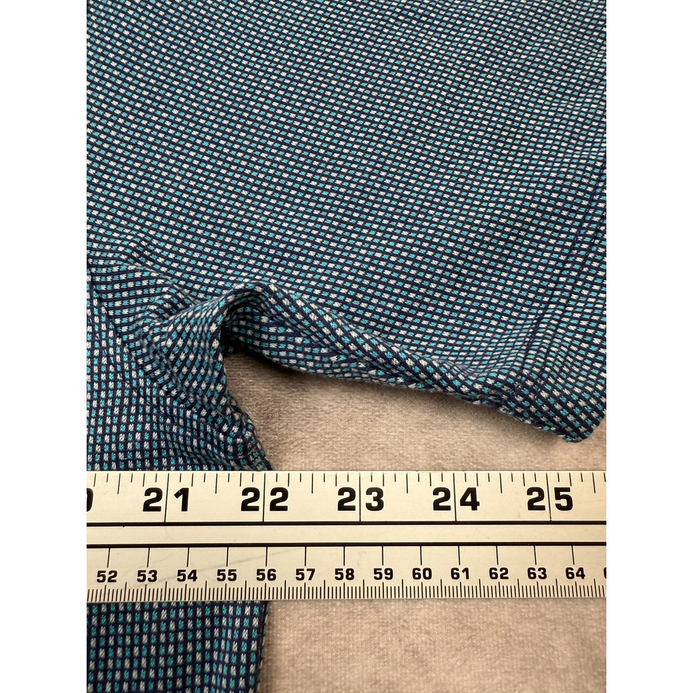VTG Peter Millar Polo Shirt Mens M Blue 100% Cotton Textured Knit Made in Korea - Picture 14 of 15